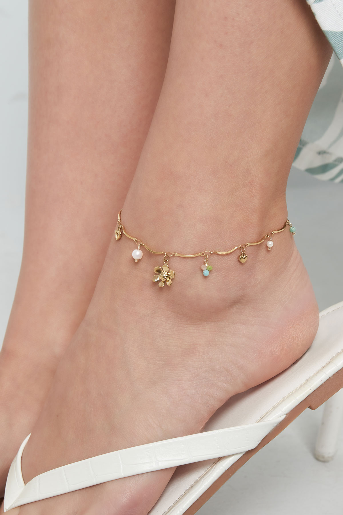 Charm anklet summer flower - gold h5 Picture2